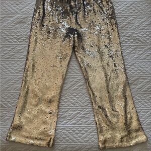 Figue Verushka Sequin Cropped Straight Leg Pants - Size Small